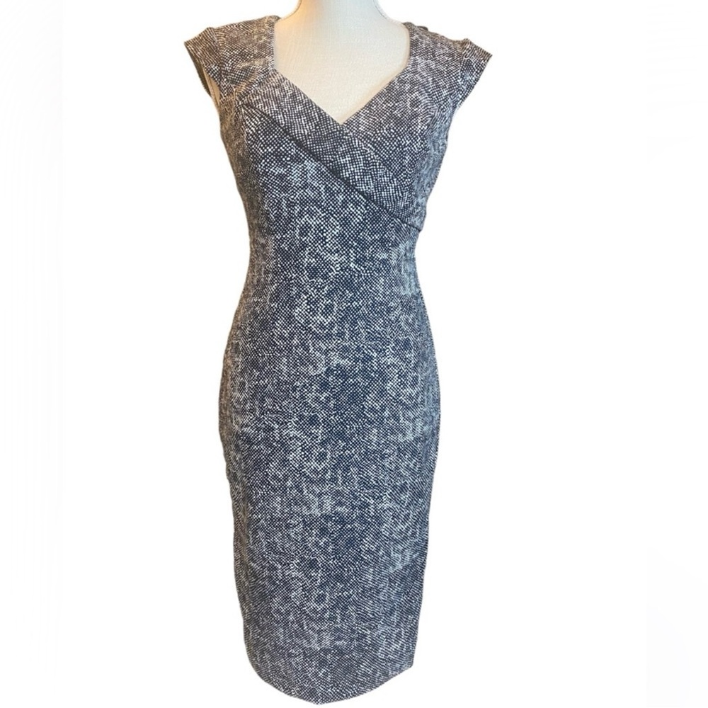 WHBM Dot Sheath Dress Black and White Size 6